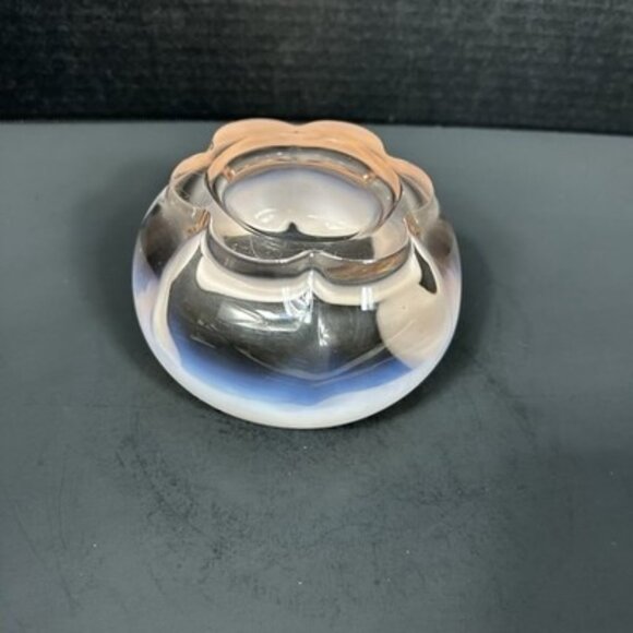 Vintage Duncan Miller Pink Opalescent Glass 5”‎ Hair Receiver w/Rim Footed Bowl - Picture 13 of 16